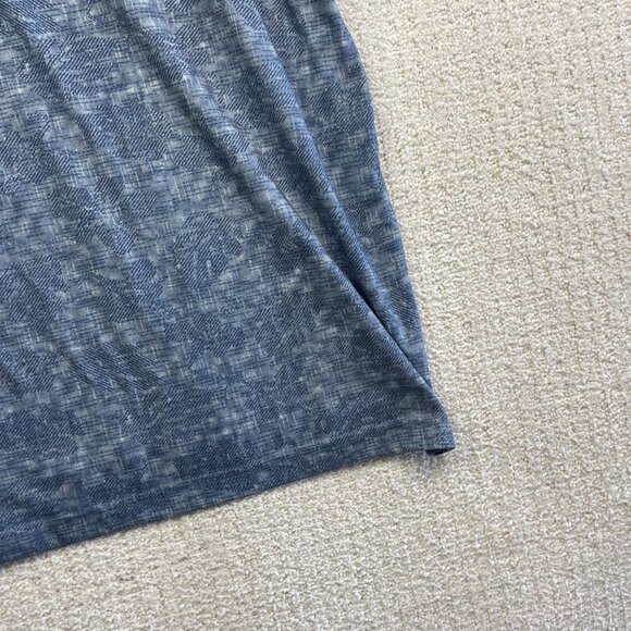 Lief Horsens Couture Men Polo Short Sleeves Shirt Sz L Blue Floral Tropical AOP - Picture 14 of 15